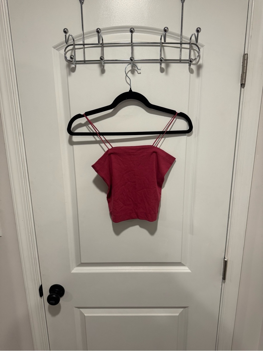 American Eagle Outfitters Hot Pink Double-Strap Crop Top